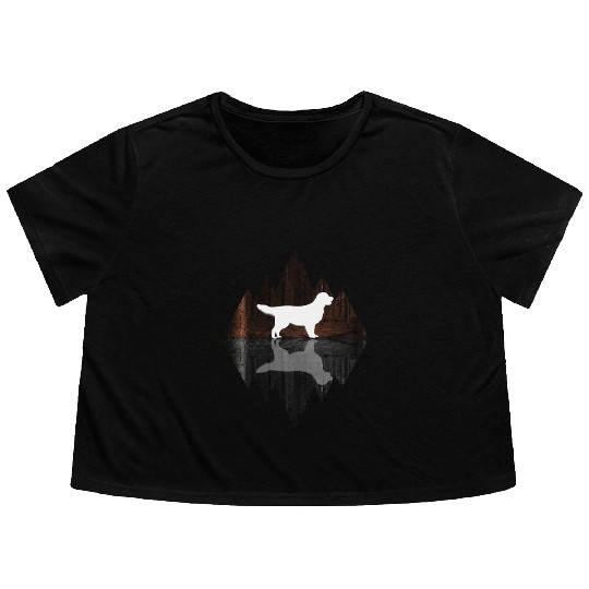 Golden Retriever abstract - geometry dog triangle Flowy Cropped Tees
