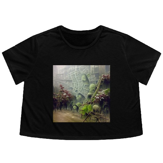 Horror City Flowy Cropped Tees