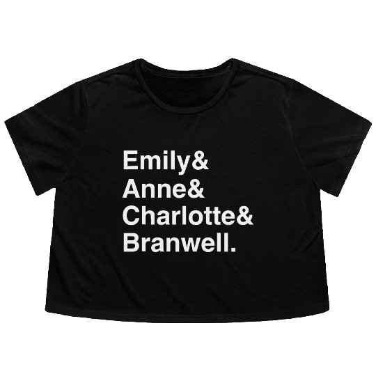 Funny Emily Bronte Charlotte Bronte Bronte Sibling Flowy Cropped Tees