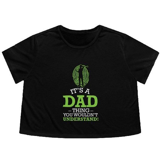 Golf Dad Golfing Golfer Golf Ball Golf Evolution Flowy Cropped Tees