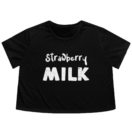 Strawberry Milk - Cow Flowy Cropped Tees