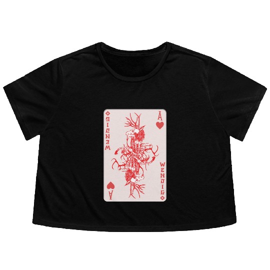 Folk Creature Wendigo Card Halloween Cryptid Flowy Cropped Tees