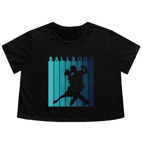 Retro Dance Teacher Dancer Ballroom Flowy Cropped Tees