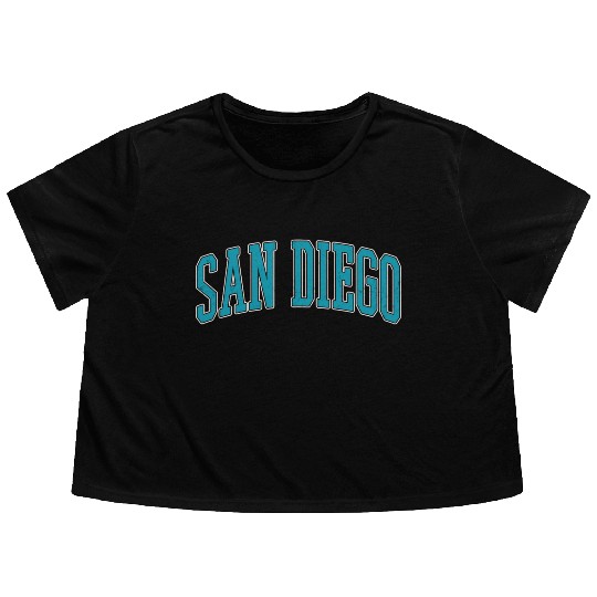 San Diego Lettering Flowy Cropped Tees