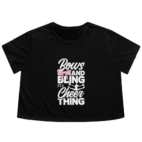 Bows And Bling It's A Cheer Thing Cheerleading Flowy Cropped Tees