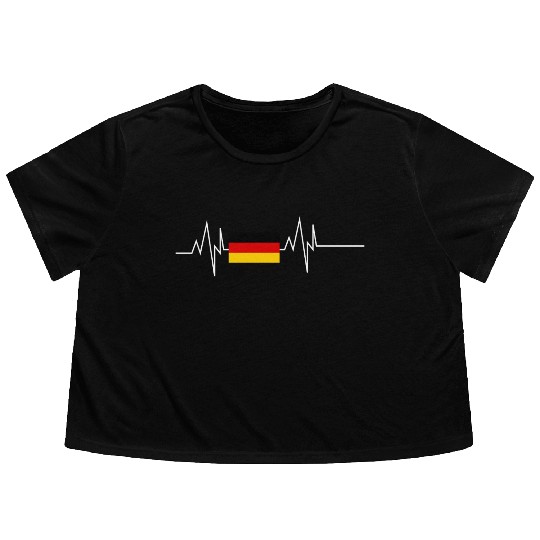 Germany Flag Heartbeat Flowy Cropped Tees
