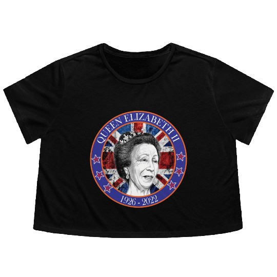 ''queen elizabeth Flowy Cropped Tees rest in peace elizabeth sh