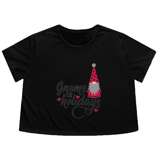Christmas Funny Gnomes Flowy Cropped Tees