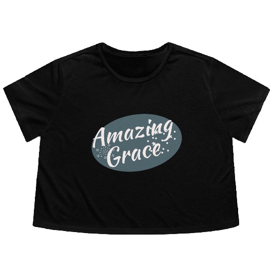 Amazing Grace Christian design Flowy Cropped Tees