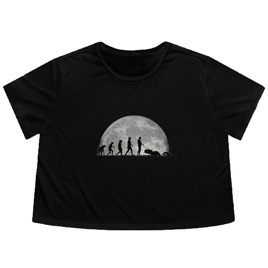 Robotic Lawnmower Evolution Moon Flowy Cropped Tees