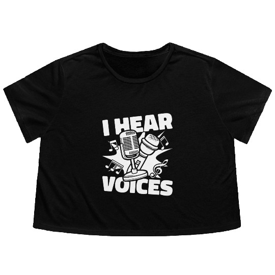Music Teacher Microphone Flowy Cropped Tees
