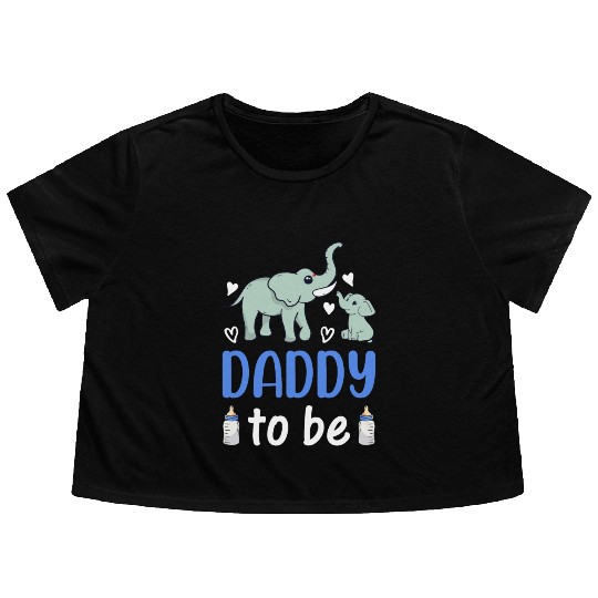 New Daddy Paternity New Dad - Elephant Daddy To Be Flowy Cropped Tees