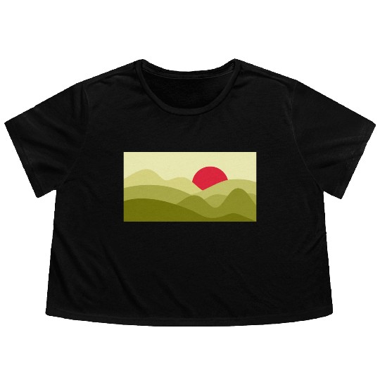 Minimalist Sun Lime Green Flowy Cropped Tees