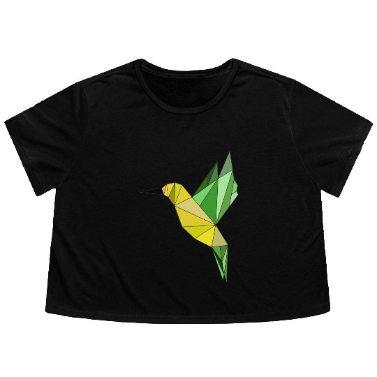 Hummingbird geometrical Flowy Cropped Tees