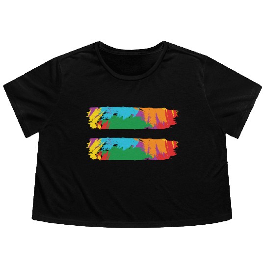 LBGT Flag Gay Pride Human Vintage Rainbow Flowy Cropped Tees