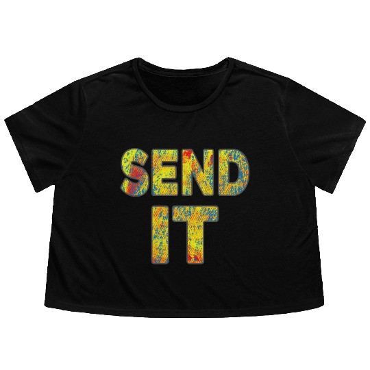 Mountain Bike - Send It - Fat Bike MTB Flowy Cropped Tees