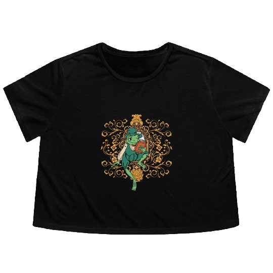Classy Royalty Prince Toad Frog Amphibian Flowy Cropped Tees