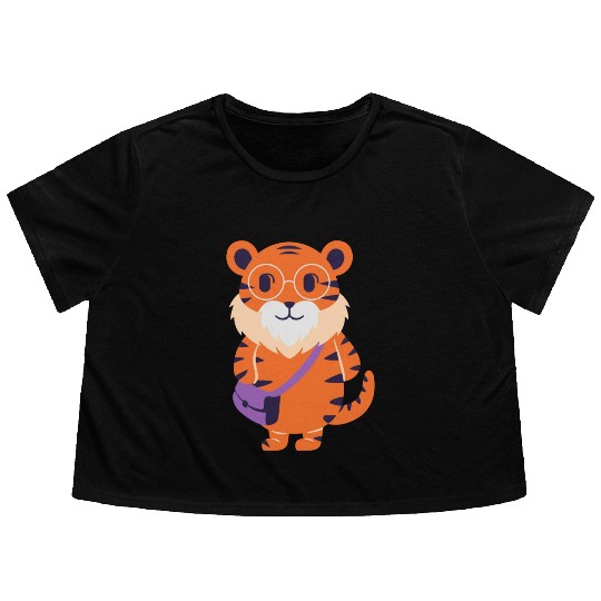 Funny Tiger Flowy Cropped Tees