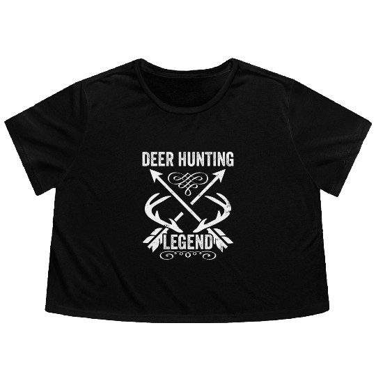 Deer Hunting Legend Flowy Cropped Tees