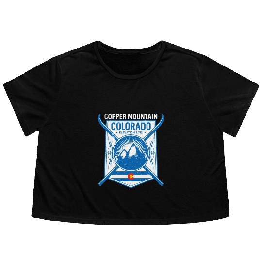 Copper Mountain Colorado Ski Mountains Flowy Cropped Tees