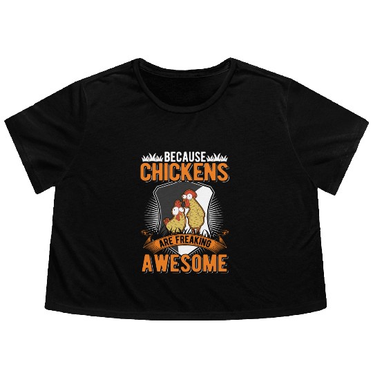 Chickens Farmer Chicken Coop Flowy Cropped Tees