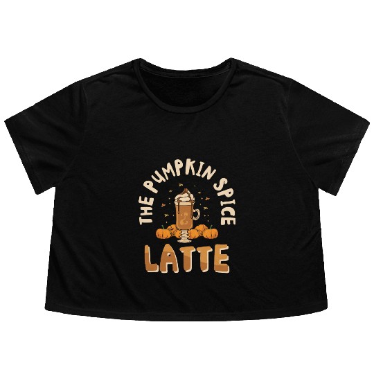 Pumpkin Spice Latte Halloween Coffee Lover Tarot Flowy Cropped Tees