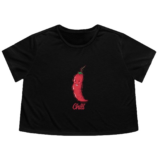 Chili Spice Flavor Food Cooking Flowy Cropped Tees