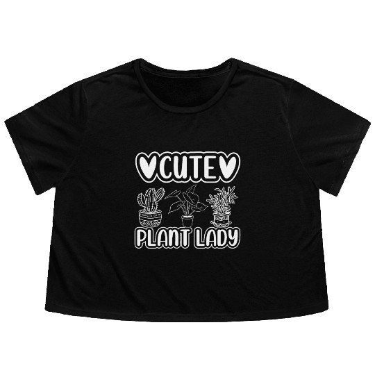 Cute Plant Lady Plant Garden Plant Lover Gardening Flowy Cropped Tees