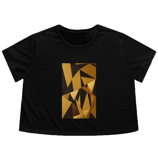 Black and Gold Minimalist Flowy Cropped Tees