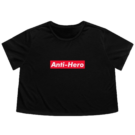 Anti-Hero red boxx Text Gift Music Fan Lover Flowy Cropped Tees