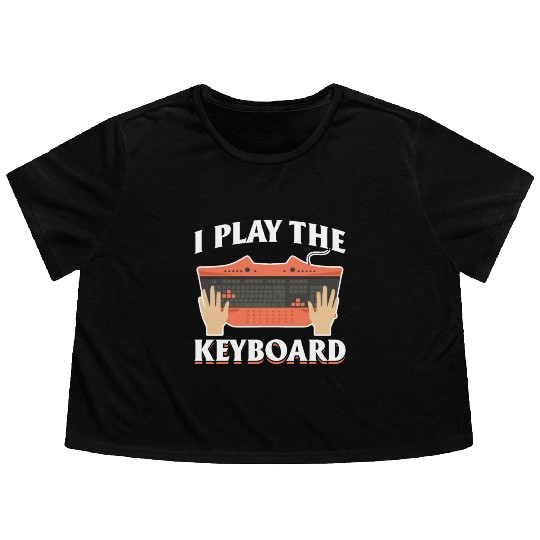 Keyboard Gamer Humorous Computer Science Flowy Cropped Tees