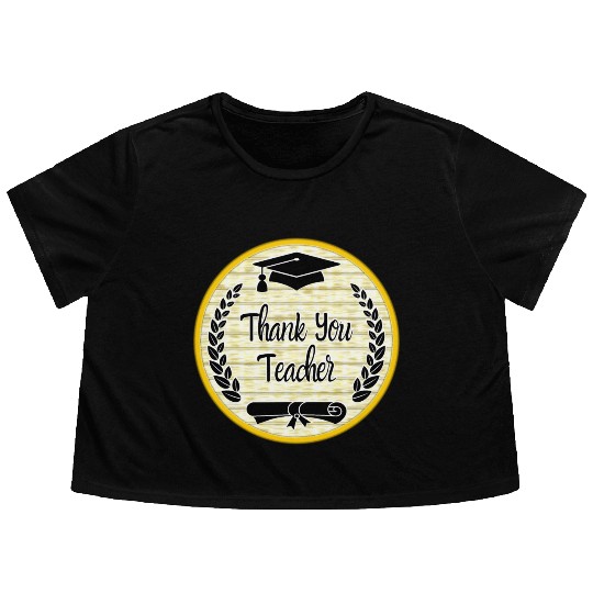 Thank You Teacher Flowy Cropped Tees