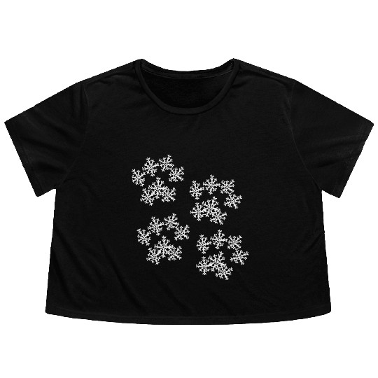 Snowflake Paw Prints Flowy Cropped Tees