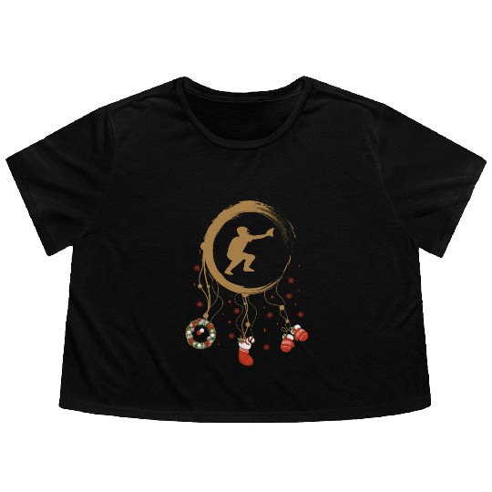 Winter dreamcatcher Christmas Baseball Flowy Cropped Tees