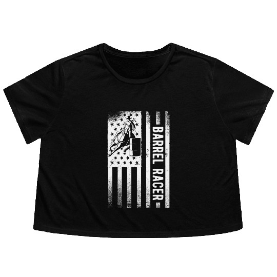 Barrel Racing Barrel Racer Flowy Cropped Tees