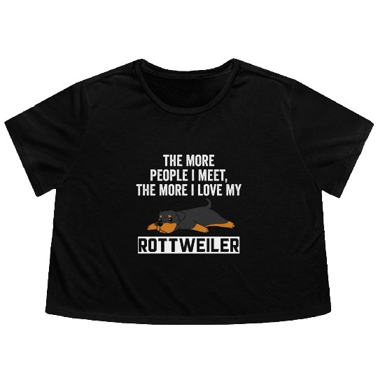 The More I Love My Rottweiler Flowy Cropped Tees