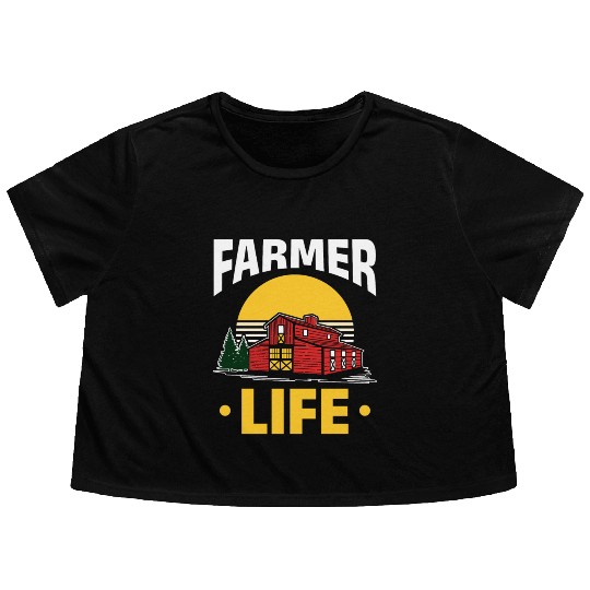 Agriculture Farmer Life Flowy Cropped Tees