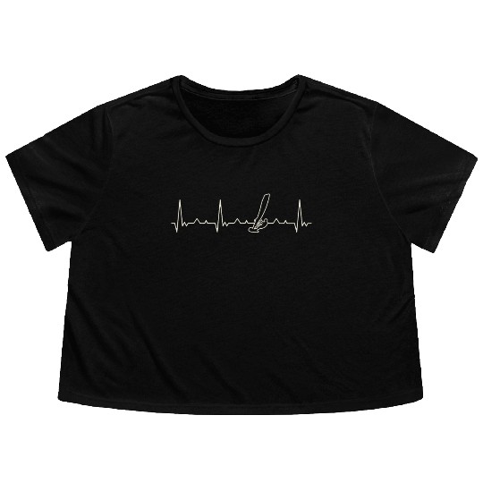 Windsurfing Surfing. Heart. Love. EKG. Pulse. Flowy Cropped Tees