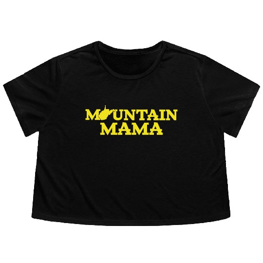 Mountain Mama Wv Blue And Gold Flowy Cropped Tees
