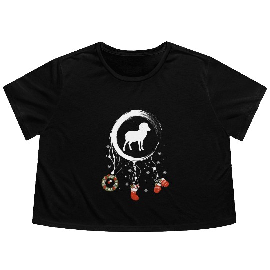 Winter dreamcatcher Christmas Capricorn Flowy Cropped Tees