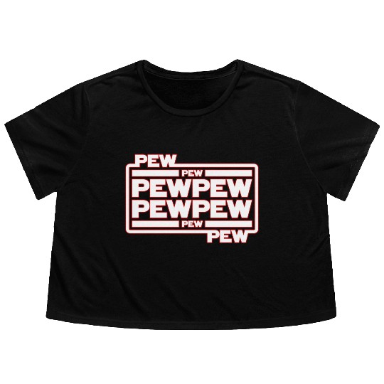 Pew Pew Pew Flowy Cropped Tees