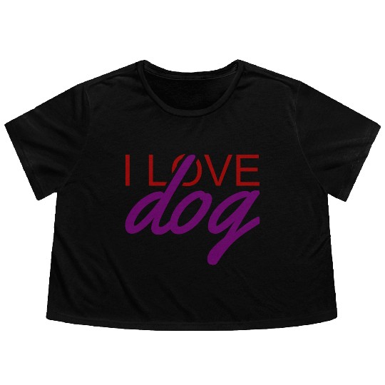 I LOVE DOG Flowy Cropped Tees