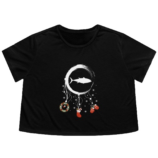 Winter dreamcatcher Christmas Tuna Flowy Cropped Tees