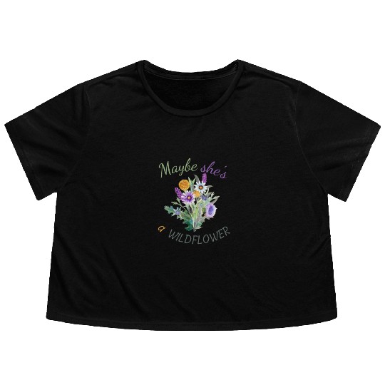 Maybe She s a Wildflower Cute Wildflower Flowy Cropped Tees
