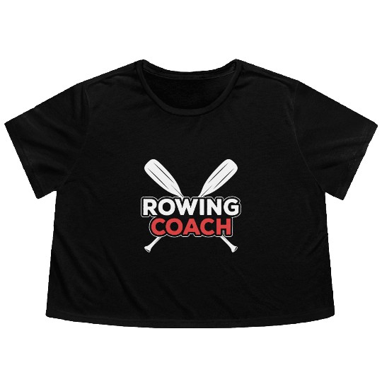 Rowing Coach Crew Rower Row Sports Flowy Cropped Tees