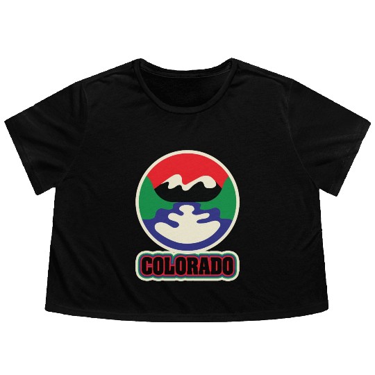 US States COLORADO Flowy Cropped Tees