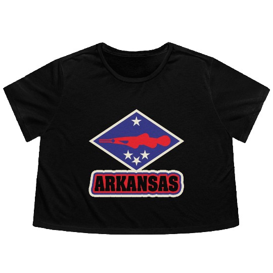 US States ARKANSAS Flowy Cropped Tees