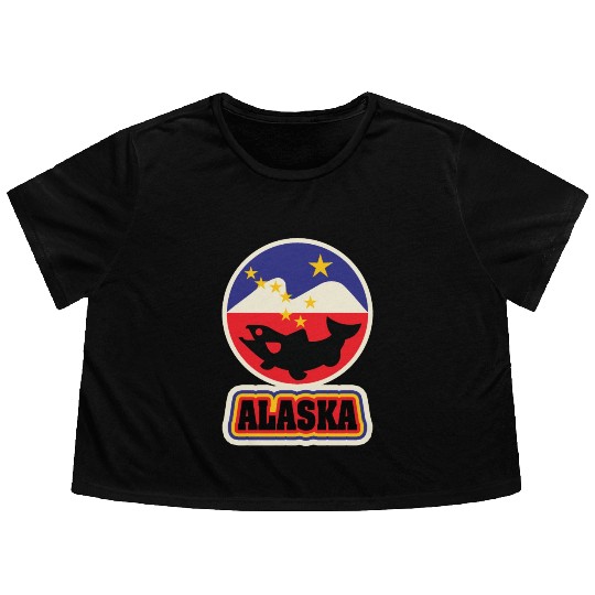 US States ALASKA Flowy Cropped Tees