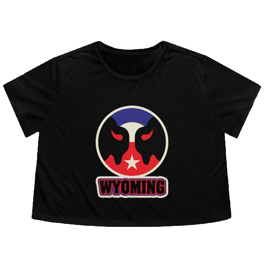 US States WYOMING Flowy Cropped Tees