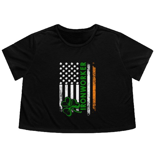 Im An Irish Ironworker Ironworker Flowy Cropped Tees